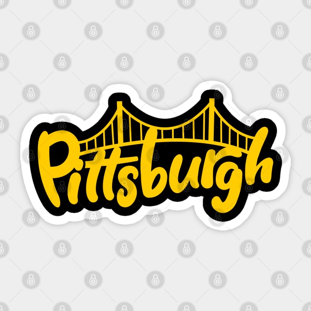 Pittsburgh Bridge Shirt Sticker by ObiPatricKenobi